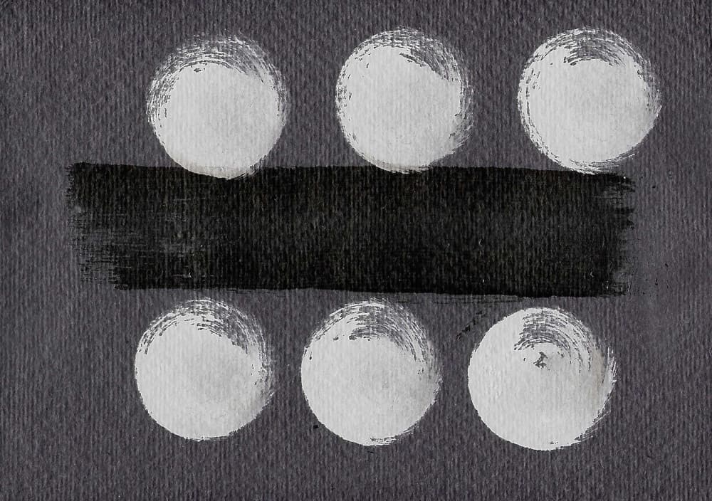 White Circles Black Bar by Santhosh ch — canvas wall art