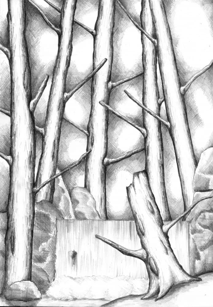 Tranquil Forest Waterfall by Kulik — canvas wall art