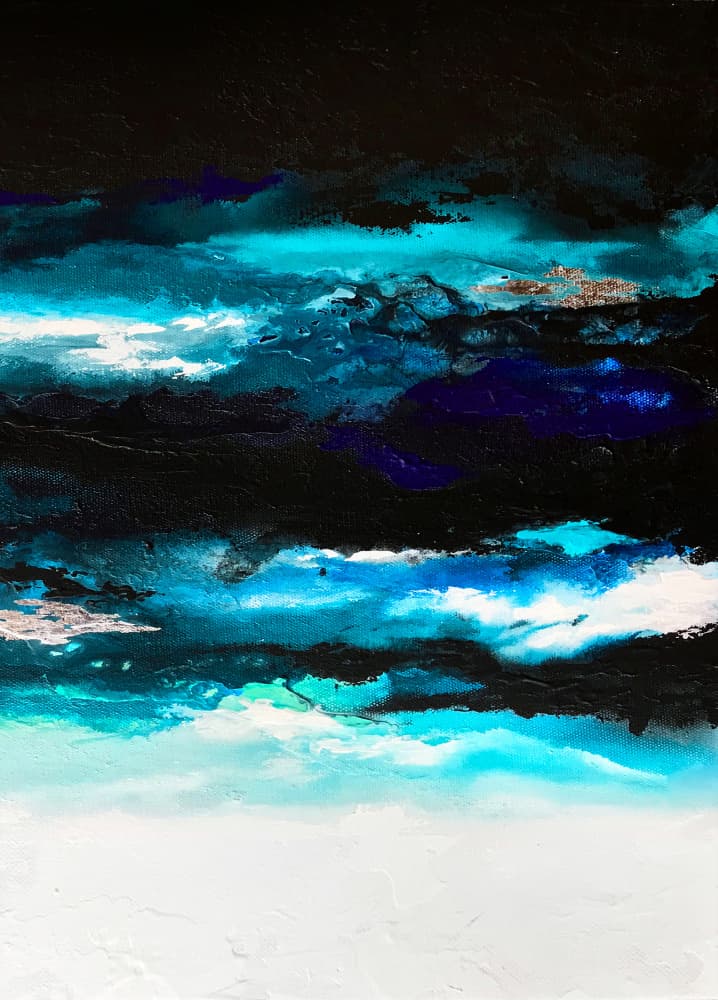 Abstract Blue Depths by Alyson Storms — canvas wall art
