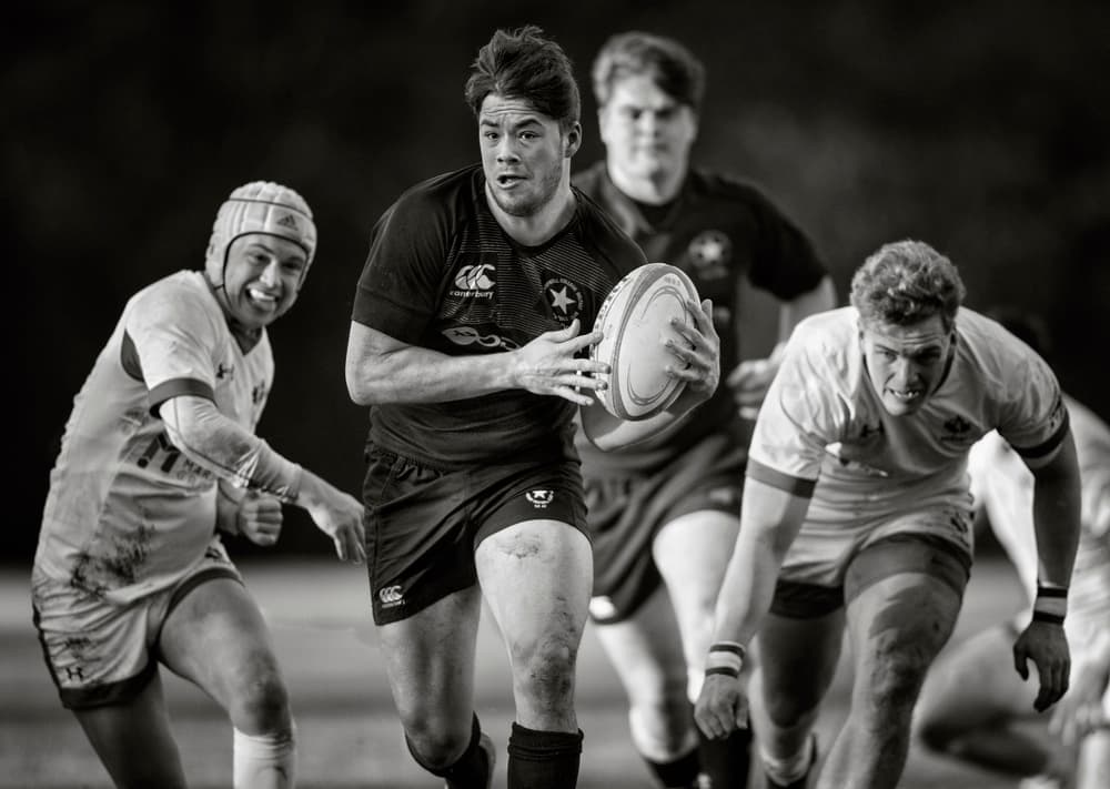 Rugby Player Run by Hugh Wilkinson — canvas wall art