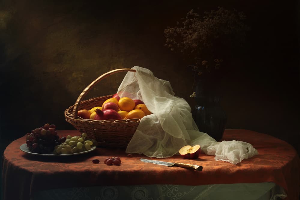 Classic Fruit Still Life by UstinaGreen — canvas wall art
