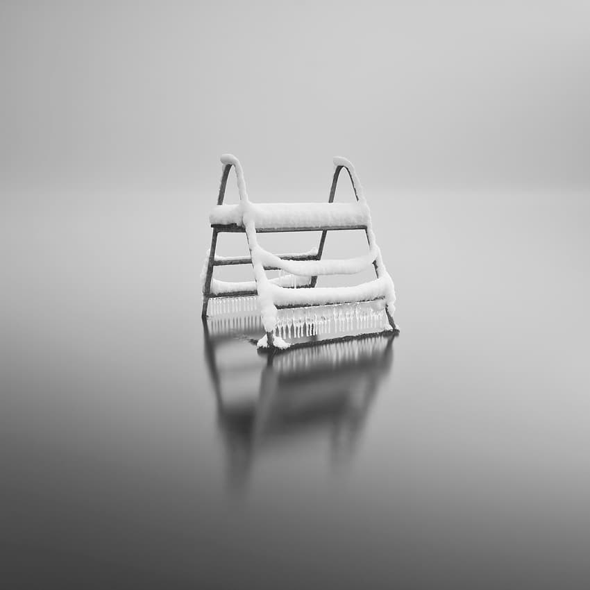 Frozen Ladder Stillness by Leszek Paradowski — canvas wall art