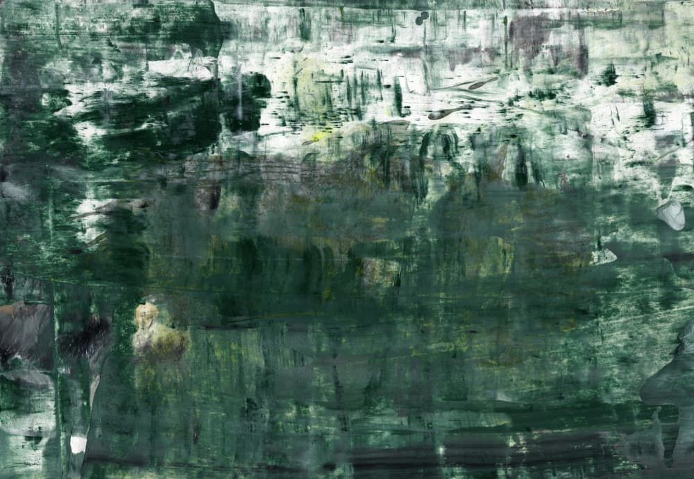 Deep Green Abstract Layers by Annick — canvas wall art