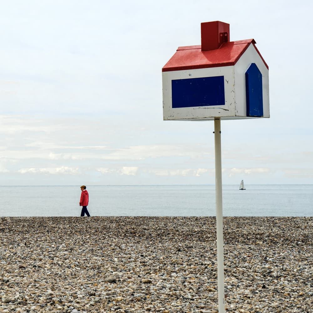 Child By The Beach House by Luc Vangindertael (laGrange) — canvas wall art
