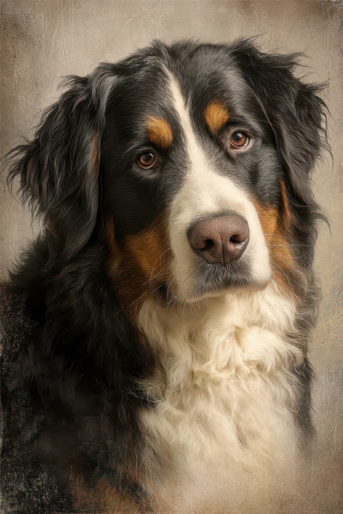 Gentle Bernese Mountain Dog by Rafal Kulik — canvas wall art
