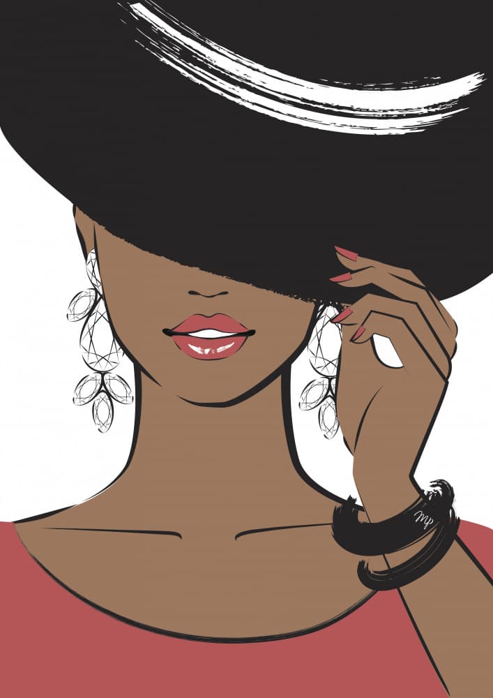 Elegant Woman In Hat by Martina — canvas wall art