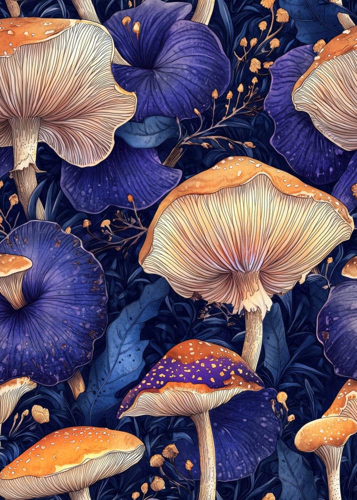 Enchanted Forest Fungi by Justyna Jaszke — canvas wall art