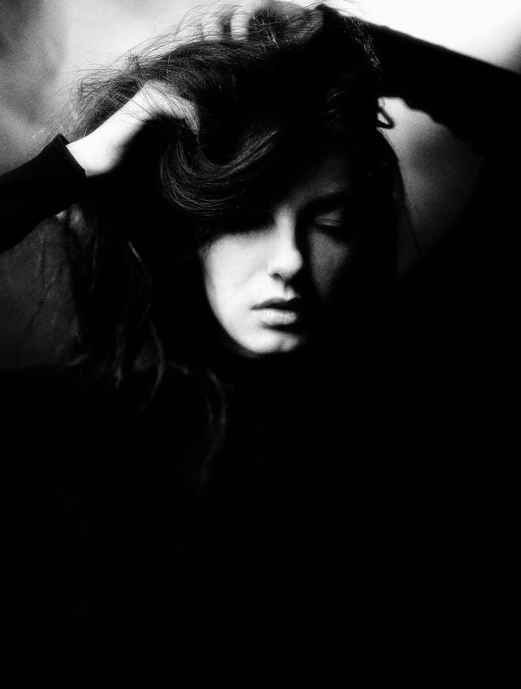 Pensive Woman In Shadow by Artem Vasilenko — canvas wall art