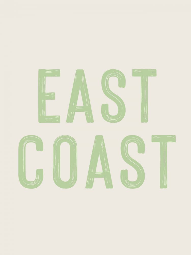 East Coast Green Text by Jolly and Dash — canvas wall art