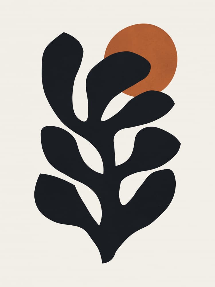 Terracotta Botanical Sun by Vitor Costa — canvas wall art