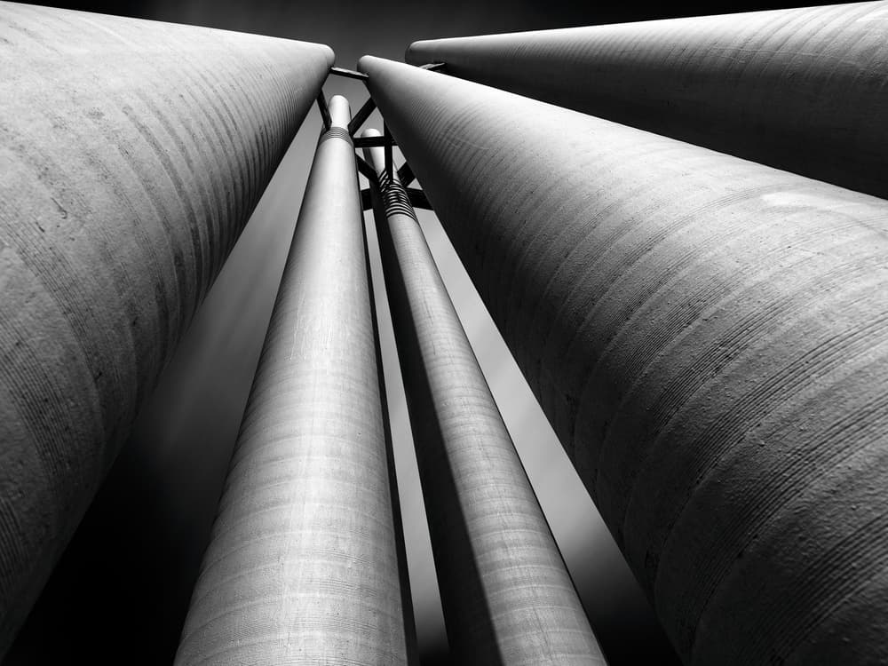 Towering Concrete Columns by Karol Važan — canvas wall art