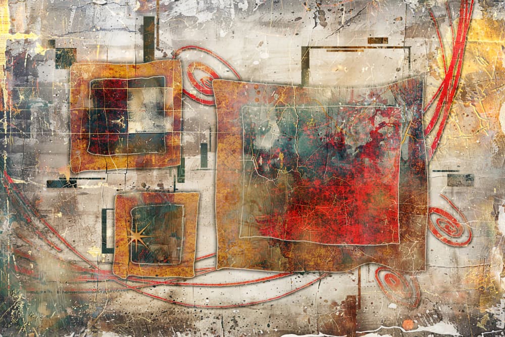 Abstract Grunge Art Unique Aesthetic 27 by Rafal Kulik — canvas wall art