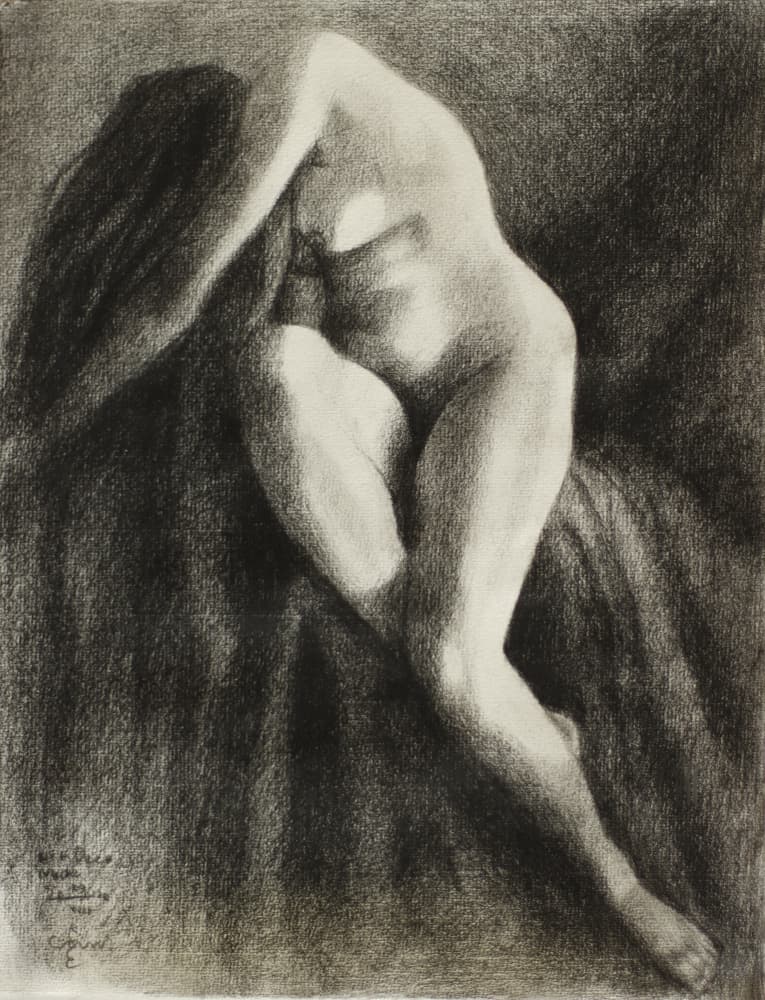 Elegant Nude Pose by Corné Akkers — canvas wall art