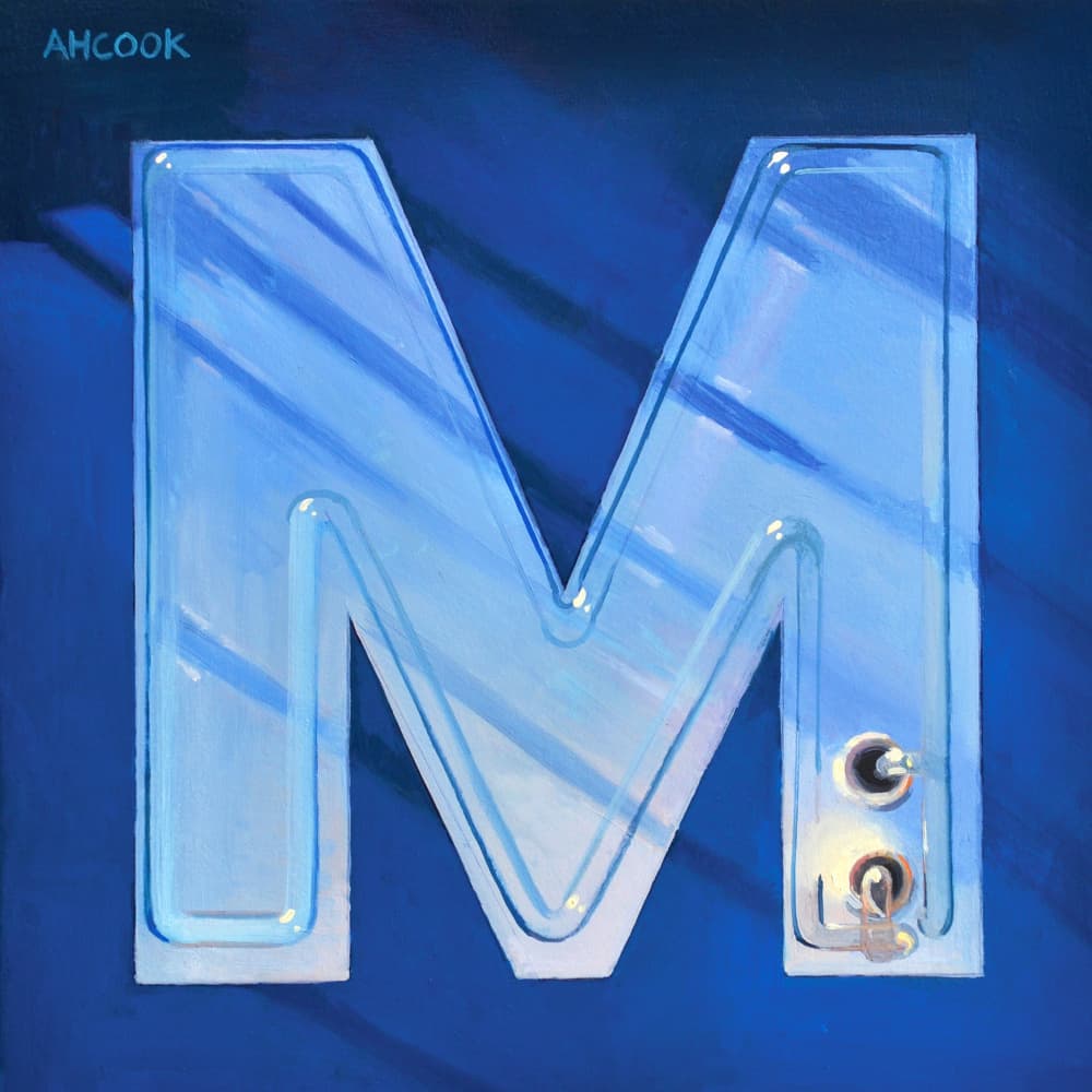Glowing Blue M by Amanda Hope Cook — canvas wall art
