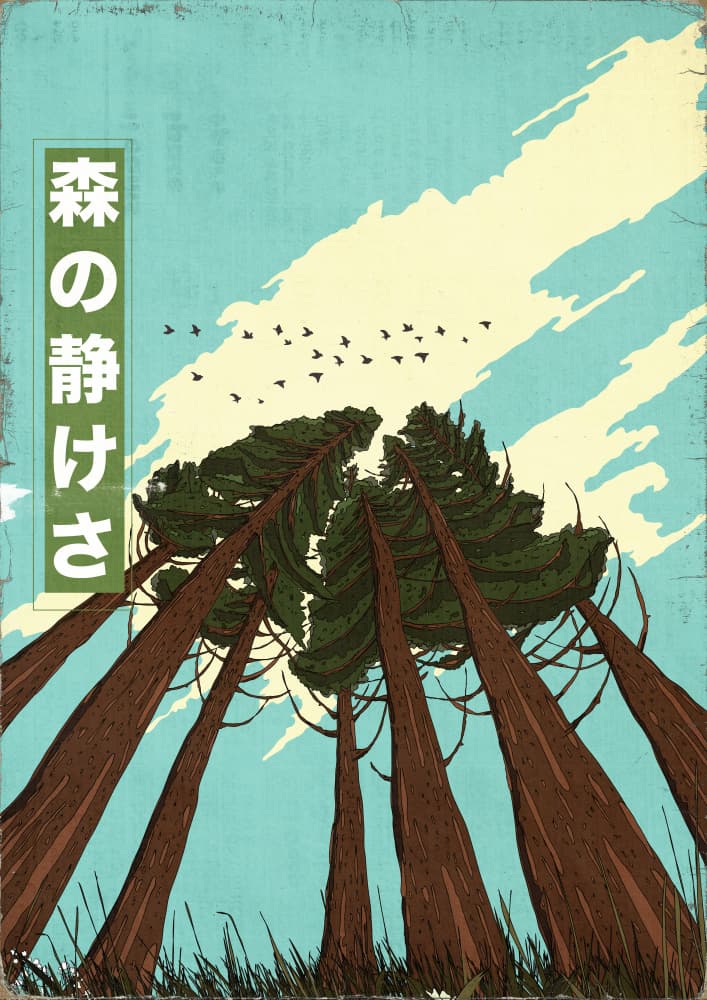 Japanese Forest Serenity by Nicholas — canvas wall art