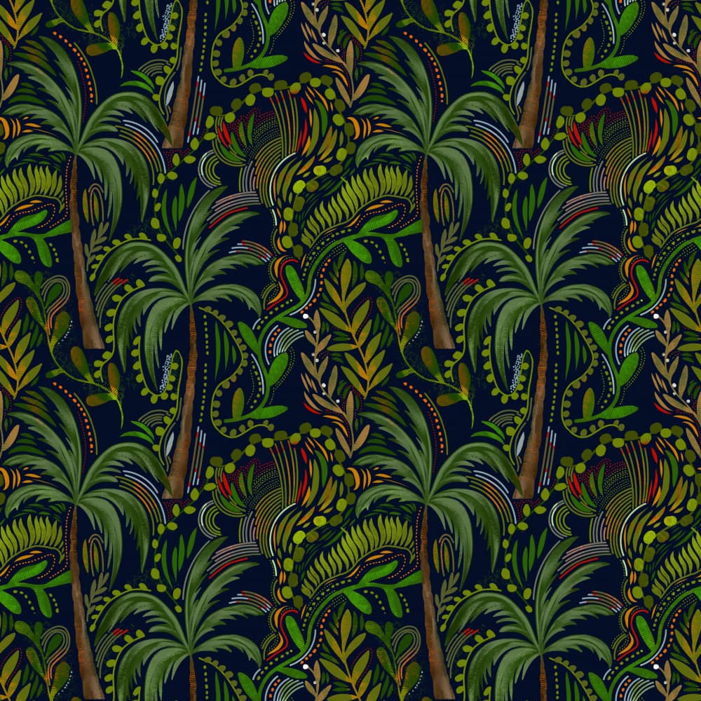 Lush Jungle Palms by Josie George — canvas wall art