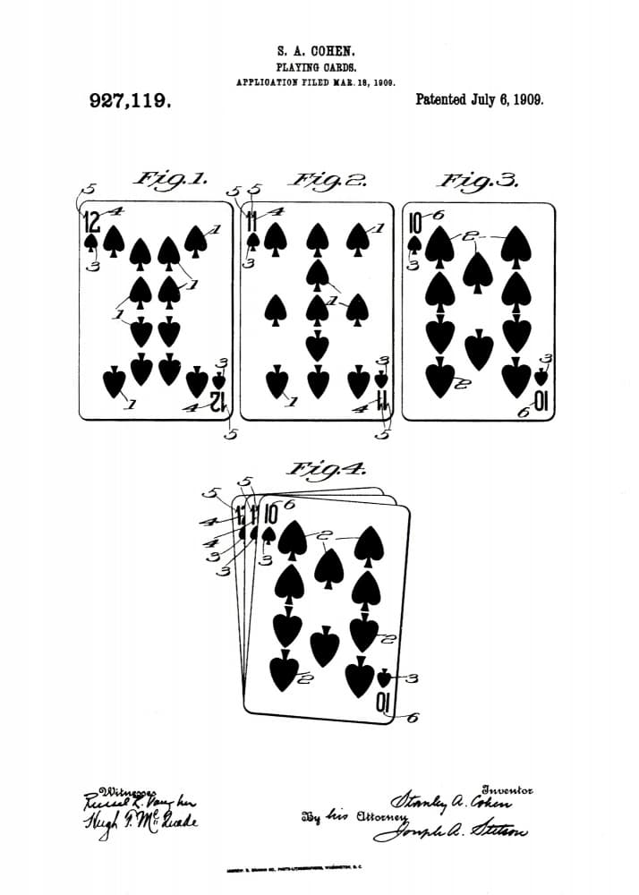 Vintage Playing Card Patent by Andreas Magnusson — canvas wall art