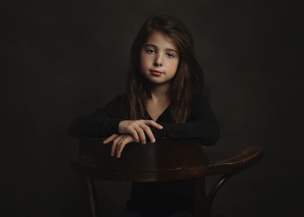 Pensive Girl Portrait by Monique — canvas wall art