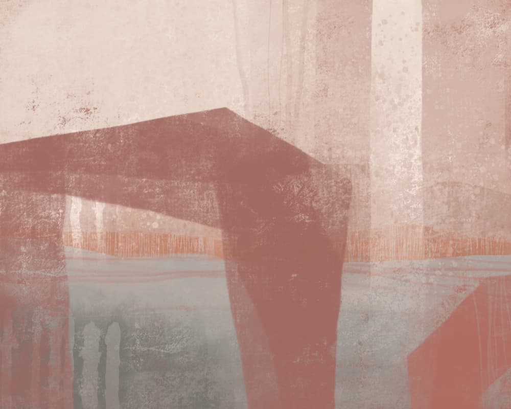 Layered Geometric Forms by MANSI SAXENA — canvas wall art
