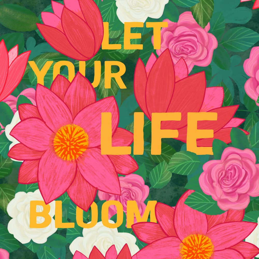 Let Your Life Bloom by EMELIEmaria — canvas wall art