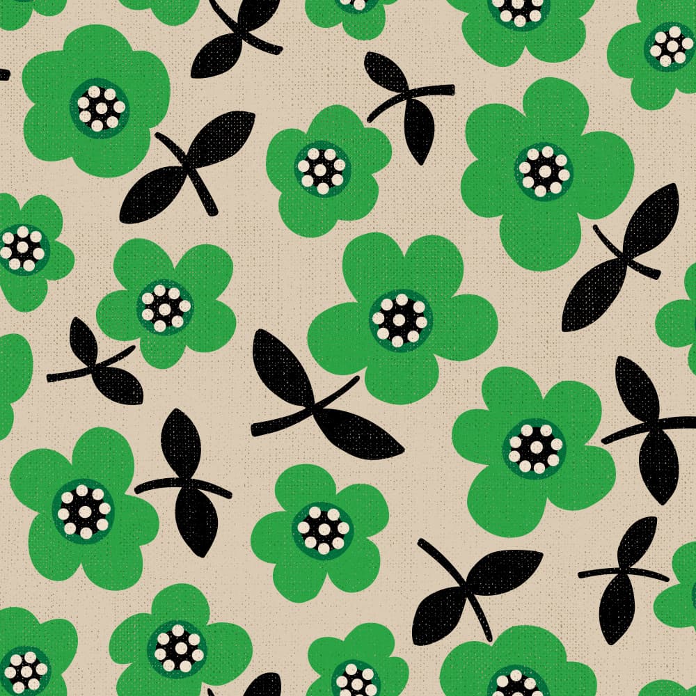 Green Floral Pattern by Alexandra Weise — canvas wall art