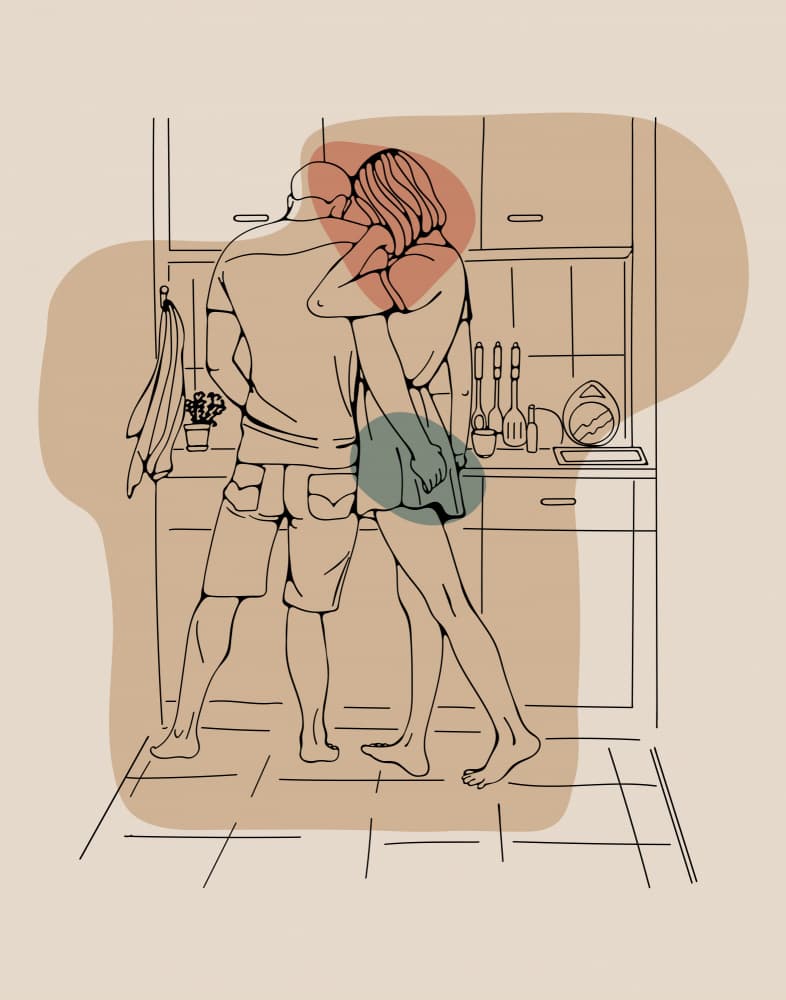 Intimate Kitchen Moment by Olga Galeeva — canvas wall art