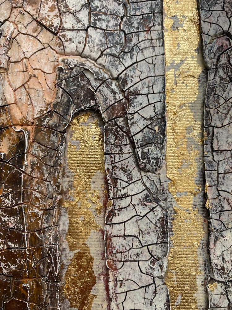 Golden Cracked Surface by Gabriela Aleksandra Szuba — canvas wall art