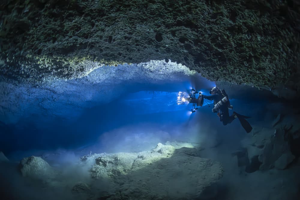 Underwater Cave Explorer by Barathieu Gabriel — canvas wall art