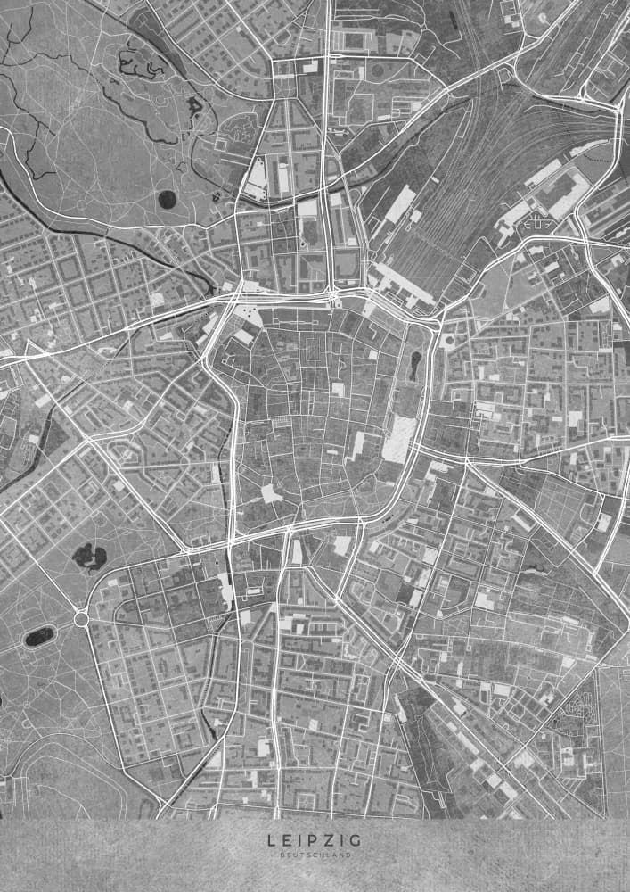 Vintage Leipzig Map by Rosana Laiz Blursbyai — canvas wall art