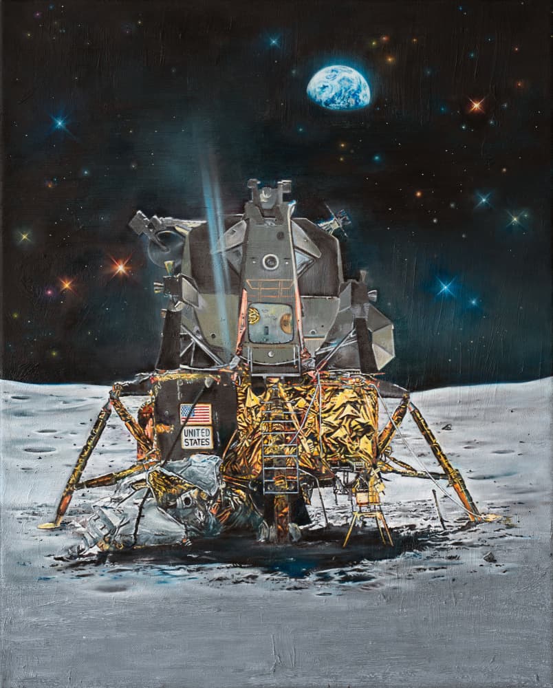 Lunar Module Earth View by Anne Wölk — canvas wall art