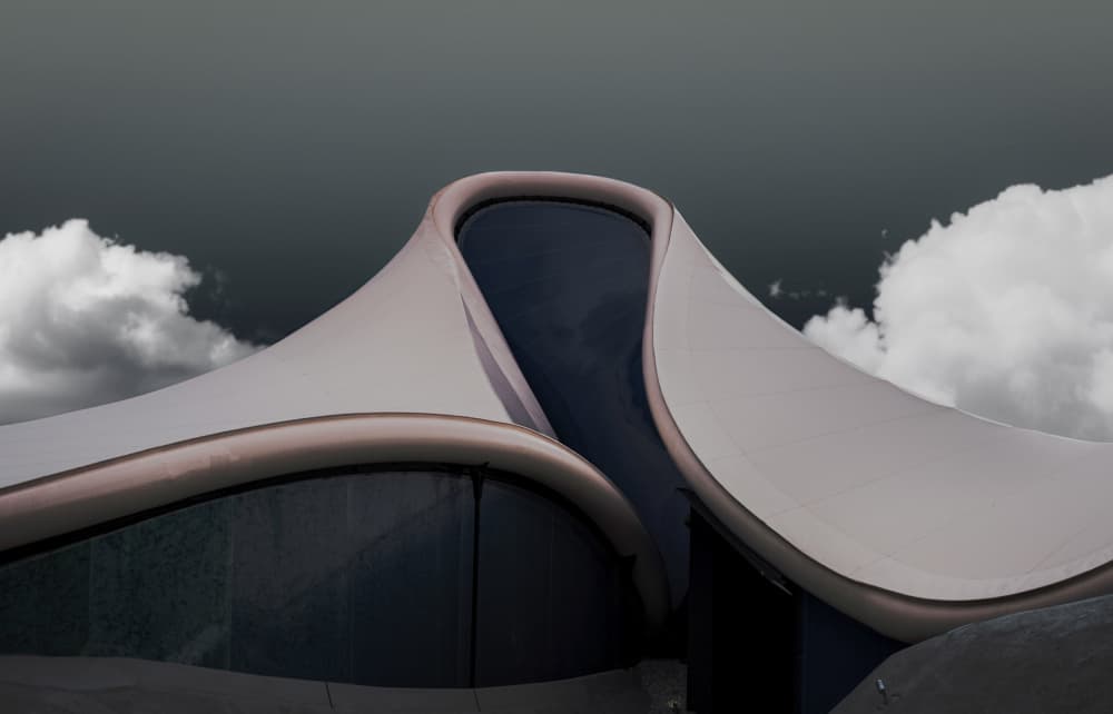 Flowing Modern Architecture by Adachi Lintaman — canvas wall art