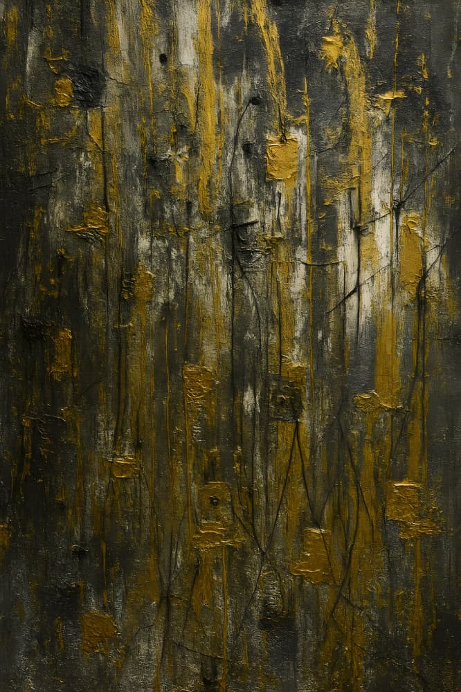 Gilded Charcoal Abstract by HUGO — canvas wall art