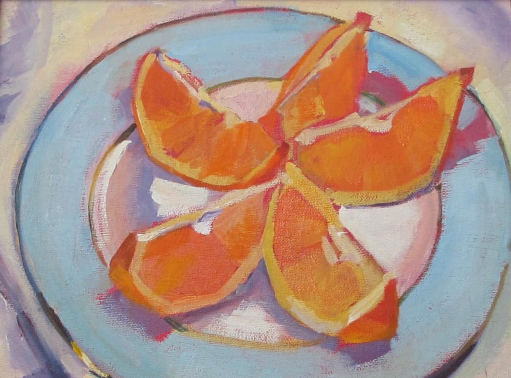 Vibrant Orange Still Life by Maxine Shore — canvas wall art