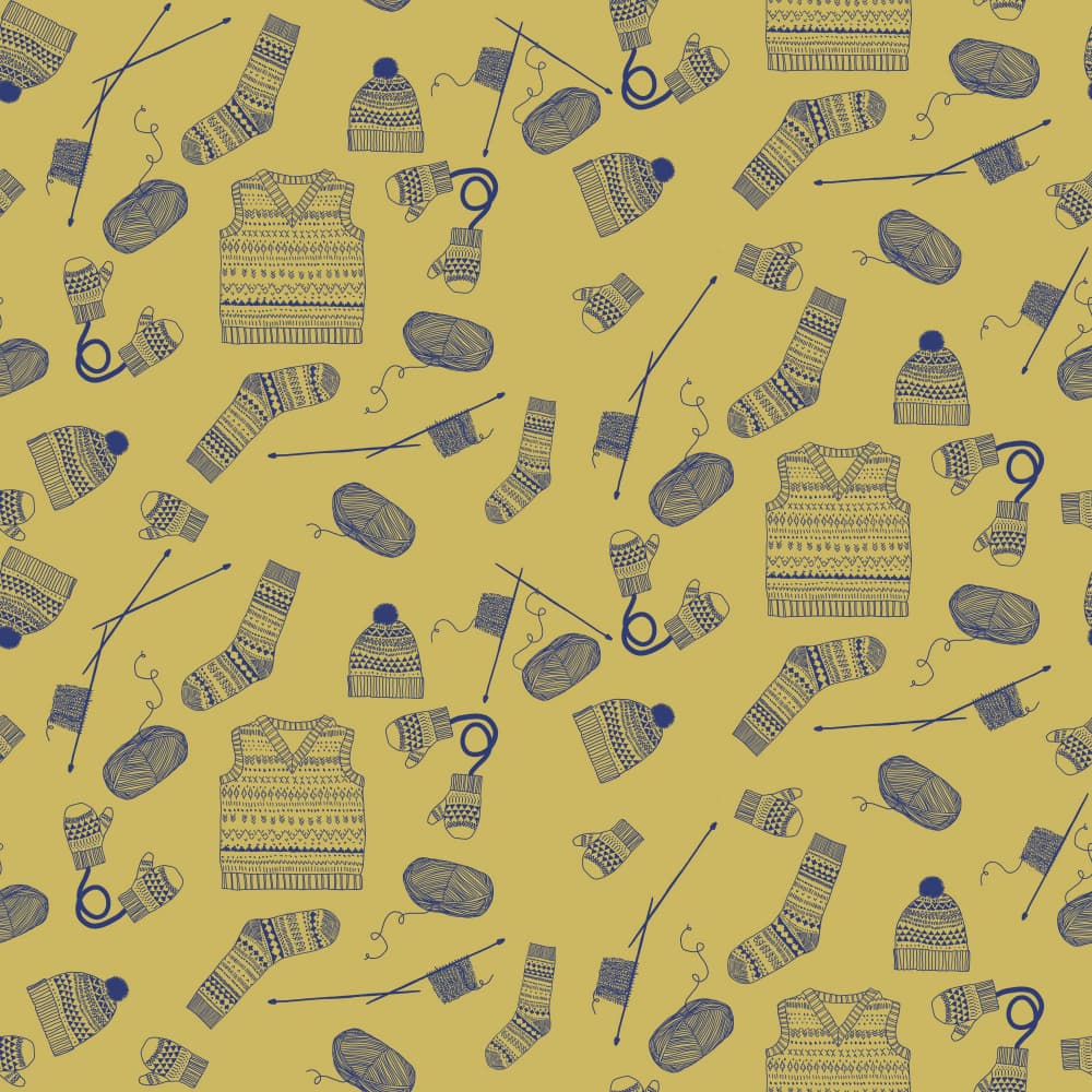 Cozy Knits Pattern by Charlotte Trudgett — canvas wall art
