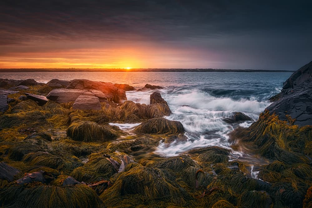 Dramatic Coastal Sunset by Ben.C.L — canvas wall art