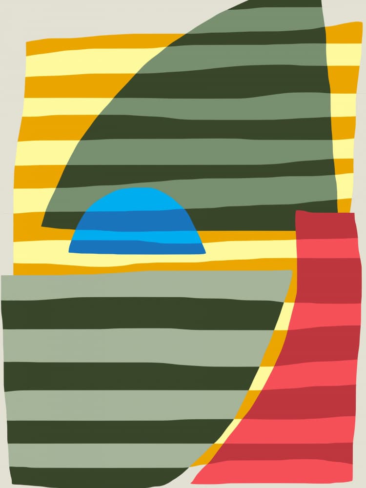 Colorful Geometric Stripes by Little Dean — canvas wall art