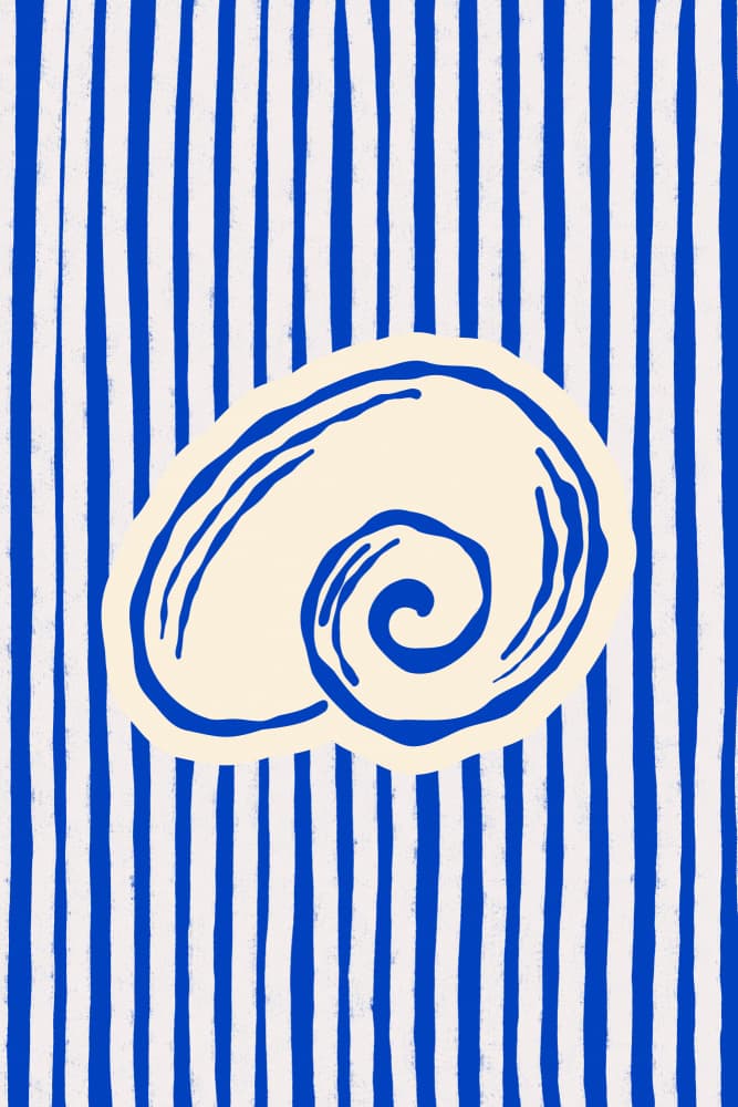 Blue Striped Shell by Treechild — canvas wall art