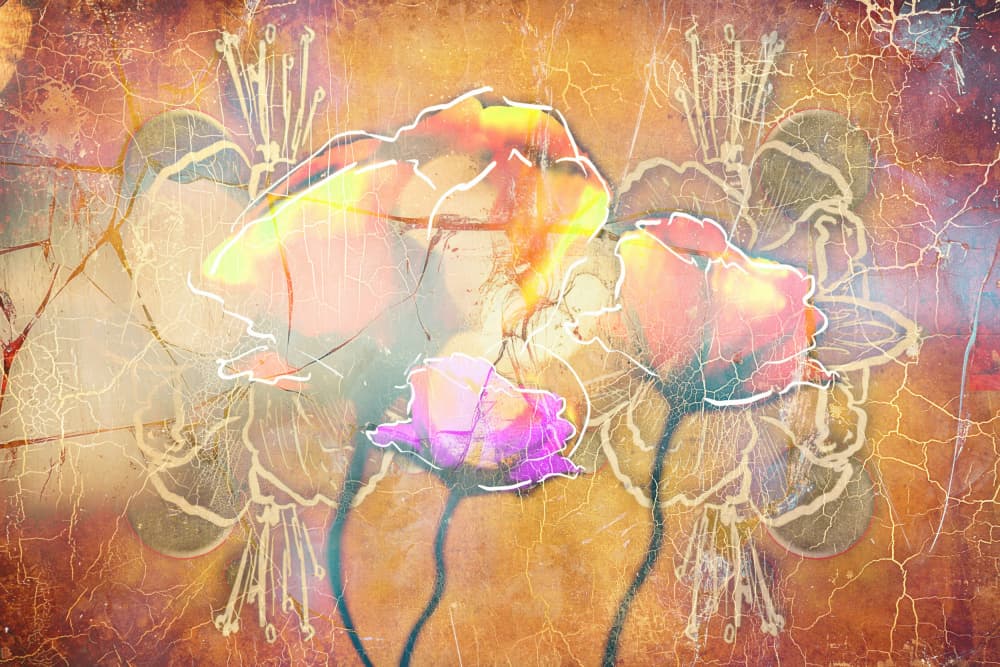 Glowing Textured Roses by Rafal Kulik — canvas wall art
