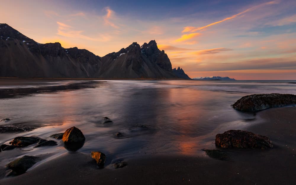 Vestrahorn Black Sand Sunset by Sus Bogaerts — canvas wall art