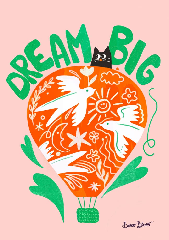 Dream Big Hot Air Balloon by Baroo Bloom — canvas wall art