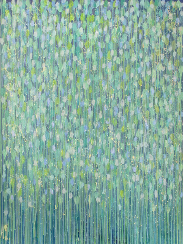 Gentle Green Cascade by Helen Joynson — canvas wall art