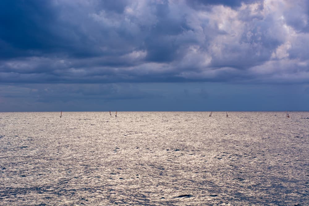 Windsurfers on Choppy Sea by Tal Paz-Fridman — canvas wall art