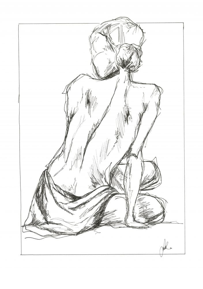 Graceful Seated Figure by Lor Muller — canvas wall art
