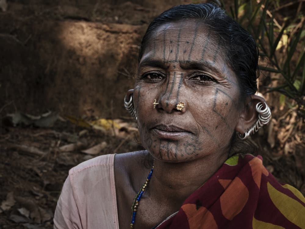 Tribal Woman with Tattoos by Elena Molina — canvas wall art