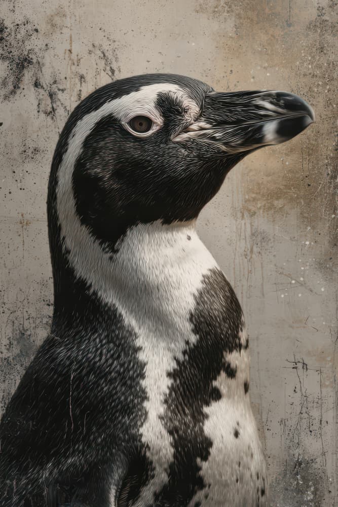 Striking Penguin Gaze by Rafal Kulik — canvas wall art