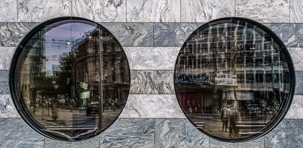 Urban Window Reflections by Luc Vangindertael (laGrange) — canvas wall art