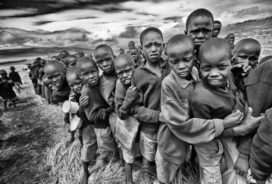 African Children's Line by Goran Jovic — canvas wall art