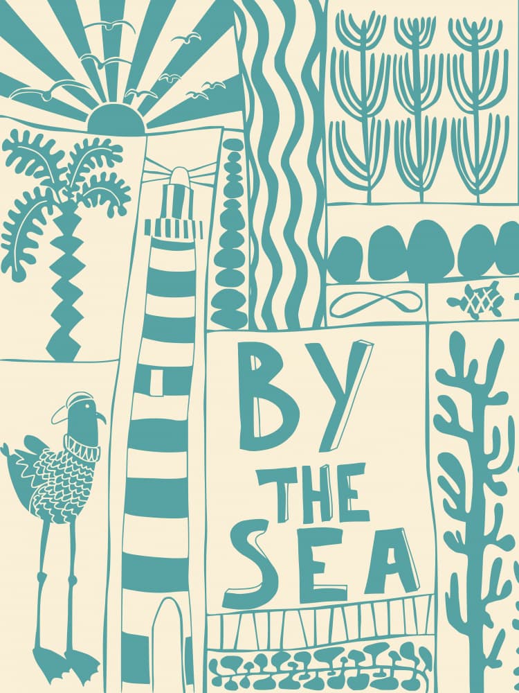 By The Sea Coastal Scene by Annick — canvas wall art