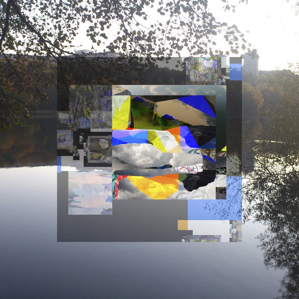 Glitched Lake Reflection by Stefan Fransson — canvas wall art