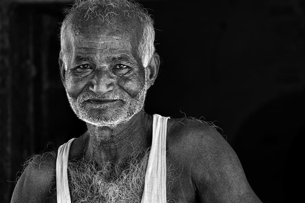 Smiling Elder Portrait by Jois Domont ( J.L.G.) — canvas wall art